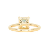 2.67ct Untreated Radiant Cut Montana Sapphire Four Prong Cathedral Solitaire in 18k Yellow Gold