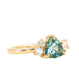 1.92ct Trillion Montana Sapphire and Natural Diamond Mountainscape Ring in 18k Yellow Gold