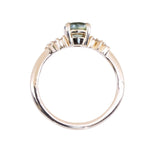 0.99ct Light Blue Green Parti Montana Sapphire and Diamond Starry Night Low Profile Solitaire in 14k Yellow Gold