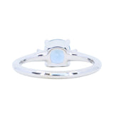 1.66ct Untreated Old Mine Cut Montana Sapphire and Princess Cut Diamond Rapids Low Profile Ring in 14k White Gold