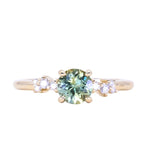 1.02ct Parti Green Yellow Montana Sapphire and Diamond Starry Night Low Profile Solitaire in 14k Yellow Gold