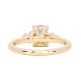 1.34ct Radiant Cut Teal Blue Montana Sapphire and Diamond Starry Night Stackable Solitaire in 14k Yellow Gold
