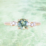 1.02ct Parti Green Yellow Montana Sapphire and Diamond Starry Night Low Profile Solitaire in 14k Yellow Gold