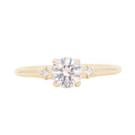0.78ct Untreated Light Pink Montana Sapphire and Princess Cut Diamond Rapids Low Profile Ring in 14k Yellow Gold