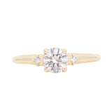 0.78ct Untreated Light Pink Montana Sapphire and Princess Cut Diamond Rapids Low Profile Ring in 14k Yellow Gold