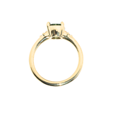 1.62ct Round Teal Green Montana Sapphire and Princess Cut Diamond Rapids Low Profile Ring in 18k Yellow Gold