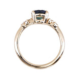 1.35ct Round Blue and Montana Sapphire and Diamond Starry Night Low Profile Solitaire in 14k Yellow Gold