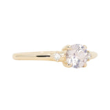 0.78ct Untreated Light Pink Montana Sapphire and Princess Cut Diamond Rapids Low Profile Ring in 14k Yellow Gold