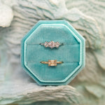 1.05ct Emerald Cut Champagne Diamond East-West 4 Prong Solitaire in 14k Yellow Gold