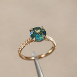 Hidden Halo Solitaire with Pavé Set Diamonds - Setting