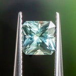 1.40CT SQUARE RADIANT CUT MONTANA SAPPHIRE, SEAFOAM GREEN TEAL HIGHLIGHTS, 6.12X5.95X4.37MM, UNHEATED