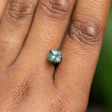 1.40CT SQUARE RADIANT CUT MONTANA SAPPHIRE, SEAFOAM GREEN TEAL HIGHLIGHTS, 6.12X5.95X4.37MM, UNHEATED