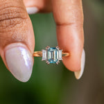 Three Stone Ring with Baguette Diamonds - Setting