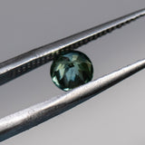 1.08CT ROUND MONTANA SAPPHIRE, MINTY LIGHT GREEN TEAL, 5.86X4MM