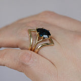 Hills and Valleys- Pointed Ring Jacket in Solid Recycled 14k Gold