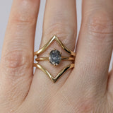 Hills and Valleys- Pointed Ring Jacket in Solid Recycled 14k Gold