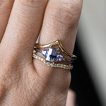 Glacial Flow- Gold and French Set Diamond Ring Jacket in Solid Recycled 14k Gold