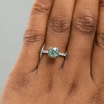 Double Claw Prong Solitaire with French Set Diamond Band, Stackable - Setting