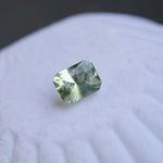 1.75CT RADIANT CUT MONTANA SAPPHIRE, PARTI GREEN YELLOW BLUE, 7.6X5.8MM