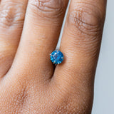 0.96CT ROUND OCEAN BLUE MONTANA SAPPHIRE, 6.00X3.9MM, HEATED