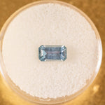 1.22CT EMERALD CUT MONTANA SAPPHIRE, ICEY BLUE GREY, 8X4.5X4MM