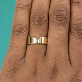 Inlet Wedding Band - Flat, Stackable 6mm Wedding Band in Recycled Gold