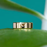 Inlet Wedding Band - Flat, Stackable 6mm Wedding Band in Recycled Gold