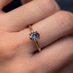 1.29ct Precision Cut Purple Grey Montana Sapphire Four Prong Classic Solitaire in 14k Yellow Gold