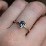 1.29ct Precision Cut Purple Grey Montana Sapphire Four Prong Classic Solitaire in 14k Yellow Gold