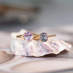 1.29ct Precision Cut Purple Grey Montana Sapphire Four Prong Classic Solitaire in 14k Yellow Gold