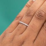 Straight Diamond Wedding Band - French Set Diamond Women's Wedding Band