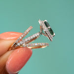 Straight Salt and Pepper Diamond  French Set Wedding Band