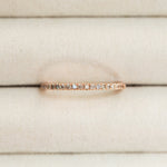 Straight Champagne Diamond French Set Wedding Band