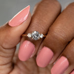 Round Diamond Three Stone Ring - Setting