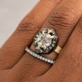 Blackened Gold Straight Diamond Band