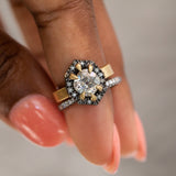 Blackened Gold Straight Diamond Band