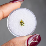 0.69CT PEAR MONTANA SAPPHIRE, PARTI LEMON LIME, 6.91X4.95X3.52MM