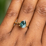 2.33CT PEAR MONTANA SAPPHIRE, TEAL GREEN, 9.55X7.13MM, UNTREATED