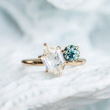 Toi et Moi Ring - Choose Two Gemstones - Setting