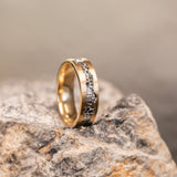 Riverbed Band in Two-Tone Gold- 6mm Recycled Gold Wedding band by Anueva Jewelry