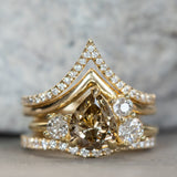 Glacial Flow- Gold and French Set Diamond Ring Jacket in Solid Recycled 14k Gold