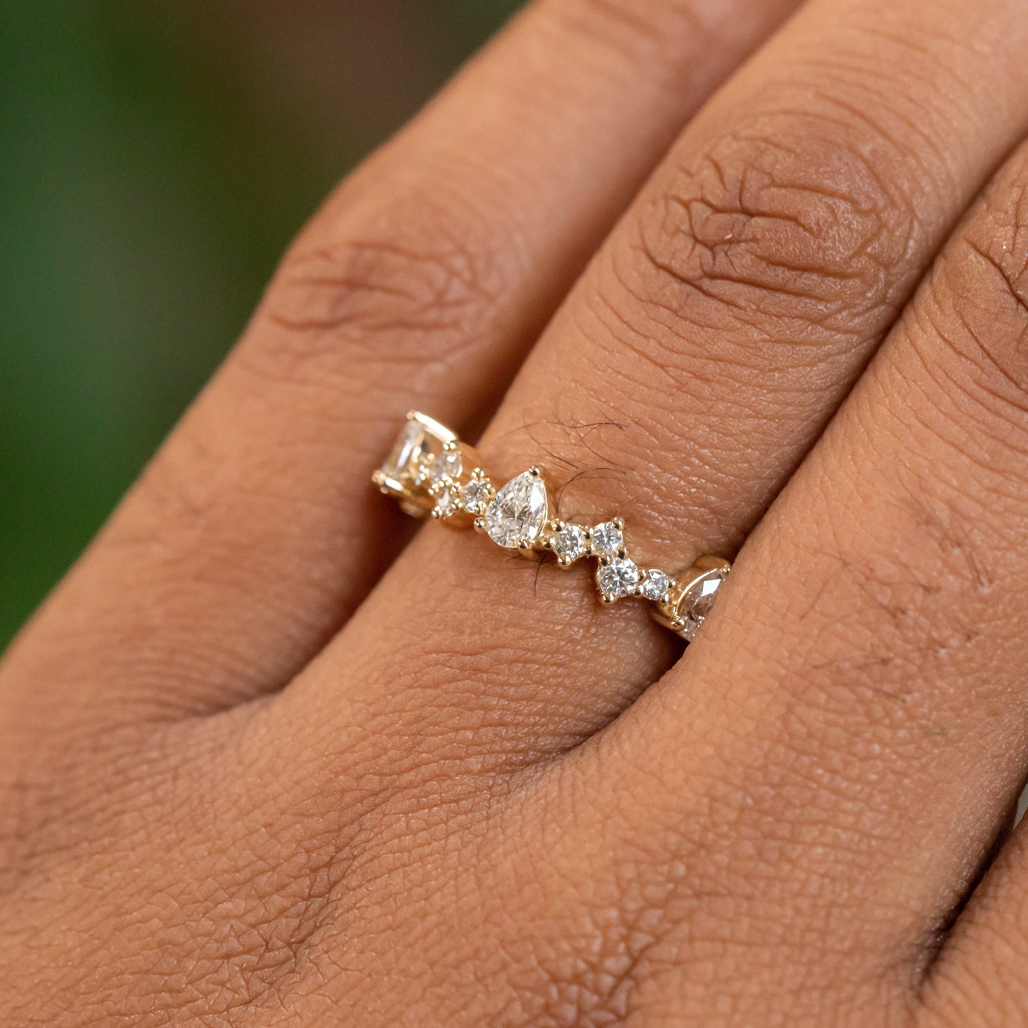 Pear Diamond Band