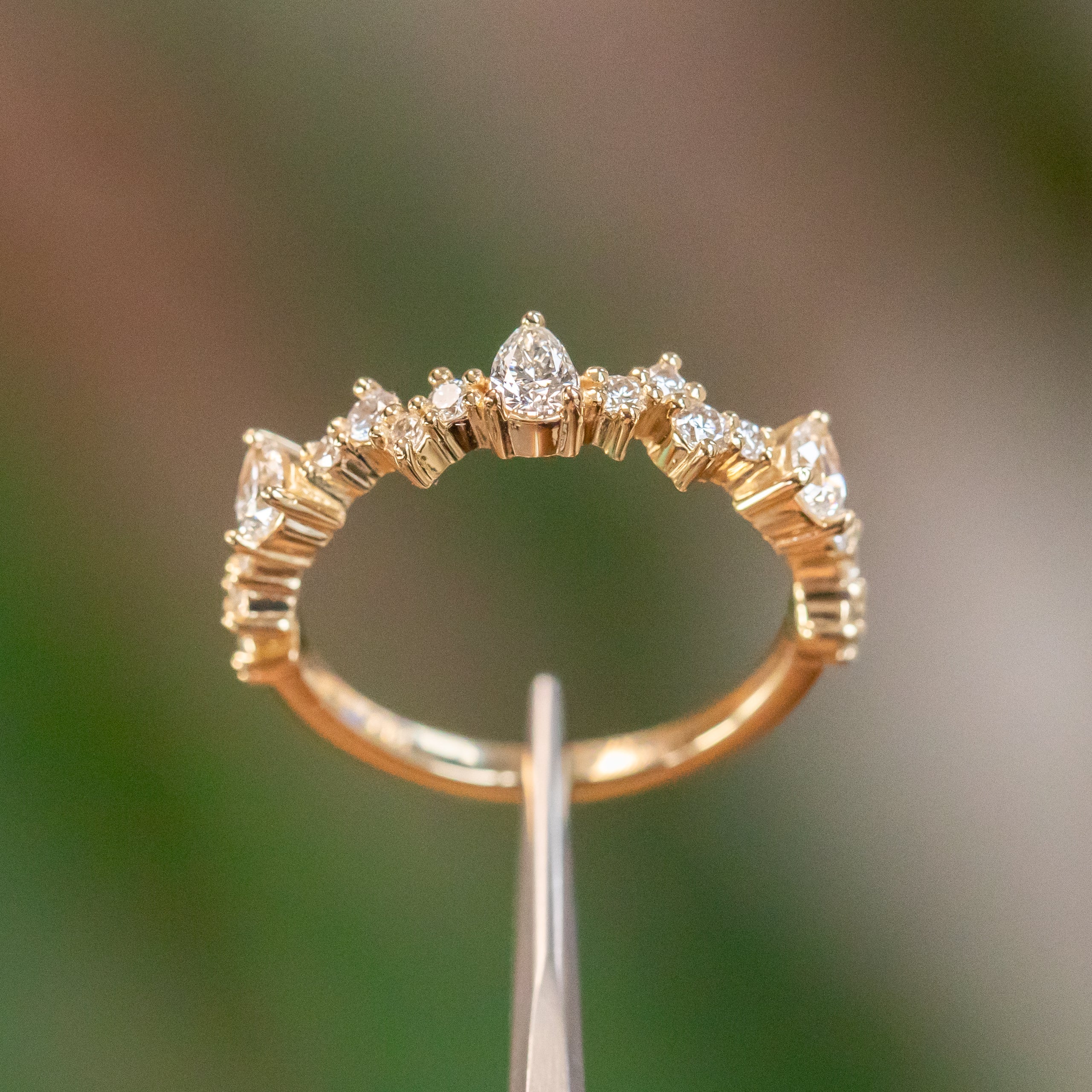 Pear Diamond Band