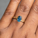 1.39CT DEEP BLUE TEAL ELONGATED CUSHION CUT MONTANA SAPPHIRE, 8.07X5.34MM