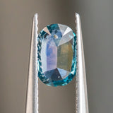 1.39CT DEEP BLUE TEAL ELONGATED CUSHION CUT MONTANA SAPPHIRE, 8.07X5.34MM