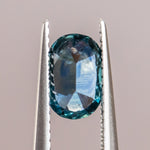 1.39CT DEEP BLUE TEAL ELONGATED CUSHION CUT MONTANA SAPPHIRE, 8.07X5.34MM