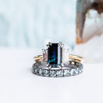 Three Stone Ring with Baguette Diamonds - Setting