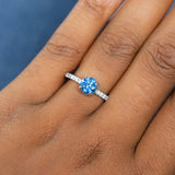 Low Profile Solitaire with French Set Diamonds in Band - Setting