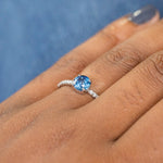 Low Profile Solitaire with French Set Diamonds in Band - Setting