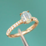 Hidden Halo Solitaire with Pavé Set Diamonds - Setting
